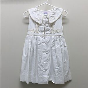 Charming White Kids Dress with Embroidery